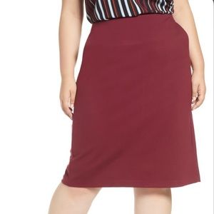 Halogen burgundy knit pencil skirt size 3X